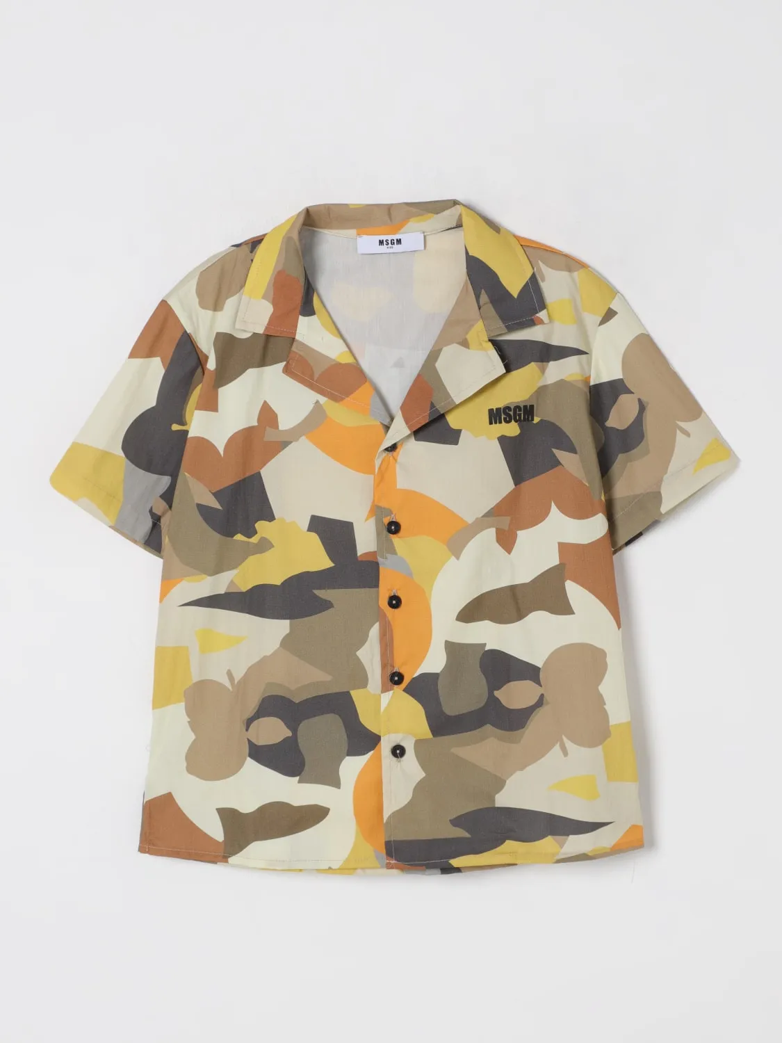 Camicia MSGM Kids in cotone con stampa camouflage