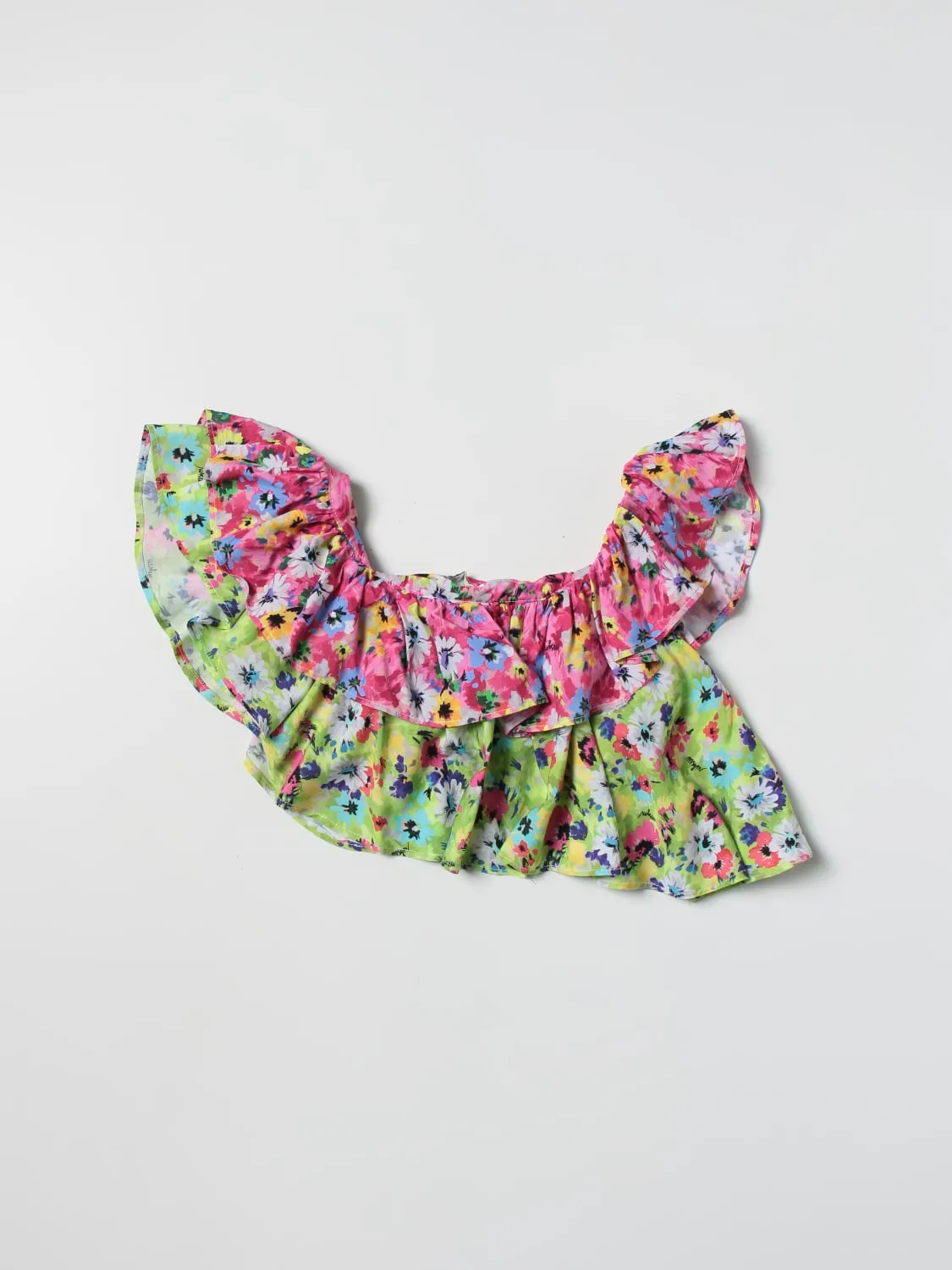 Top asimmetrico MSGM Kids a fantasia floreale
