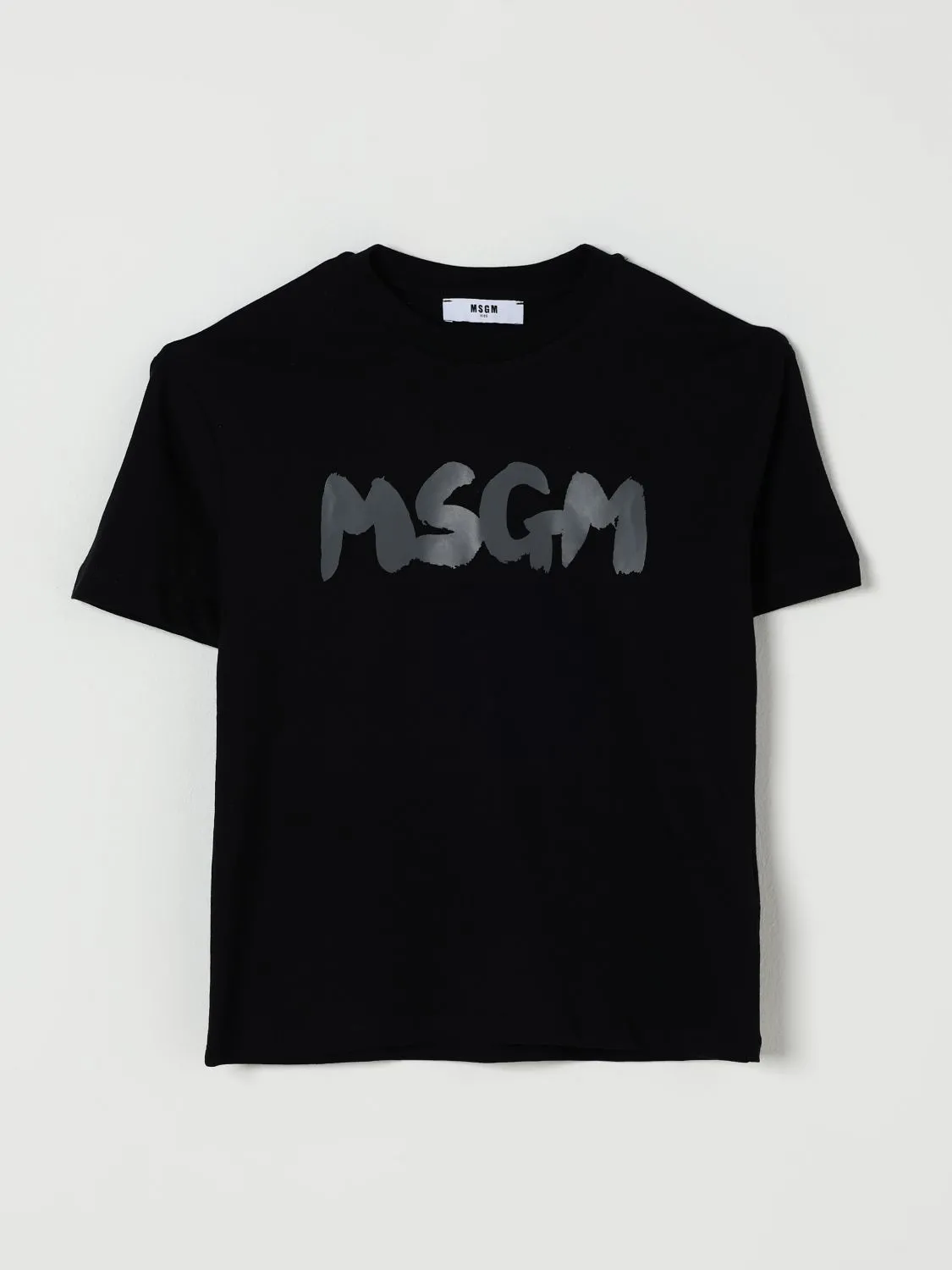 T-shirt in cotone con logo stampato MSGM Kids