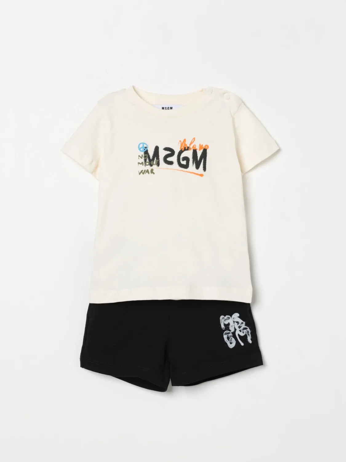 Coordinato in cotone con logo MSGM Kids