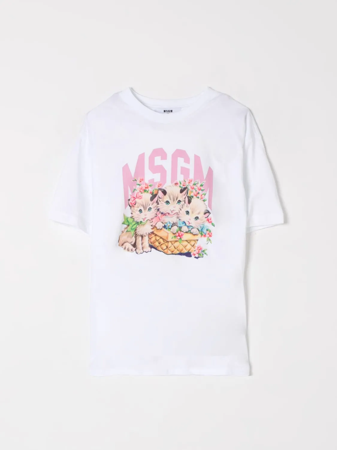 T-shirt in cotone con stampa grafica MSGM Kids