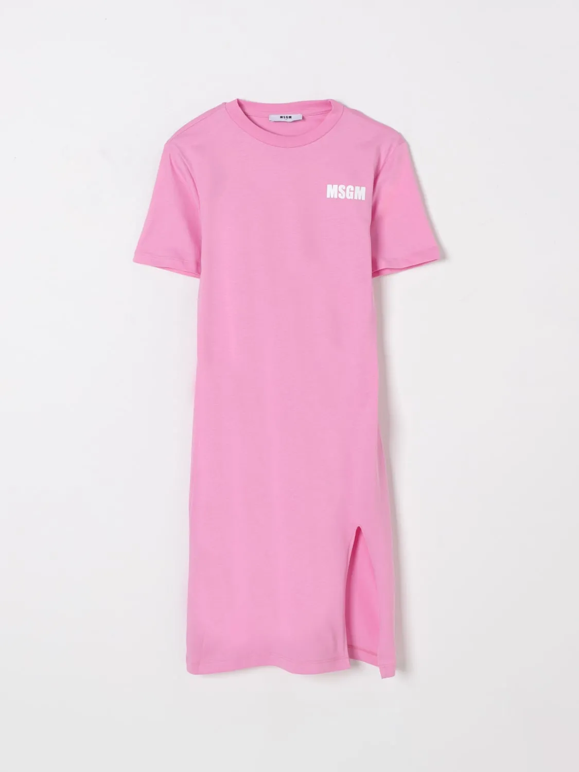 Abito in cotone con maxi logo MSGM Kids