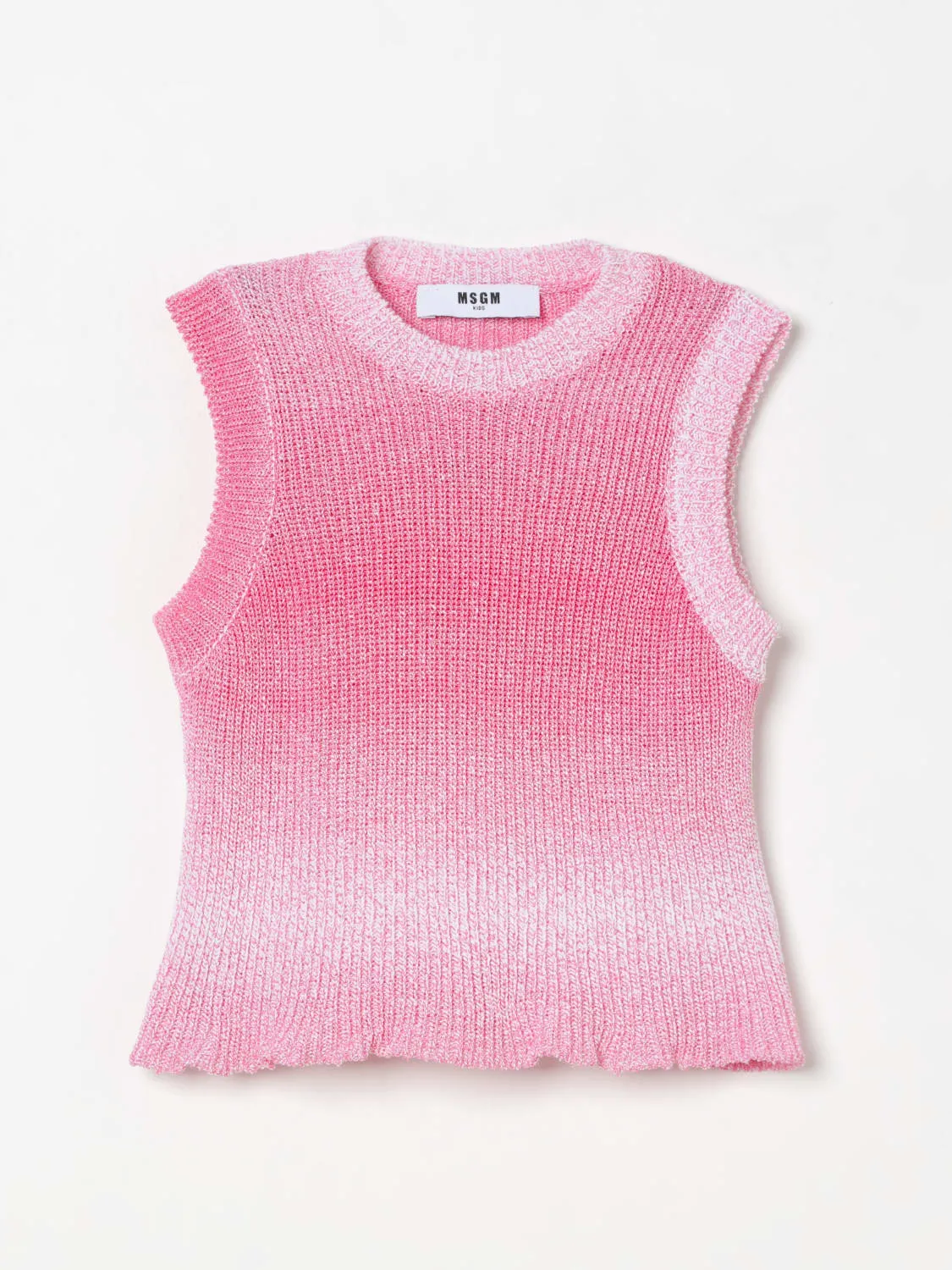 Top in maglia con logo MSGM Kids