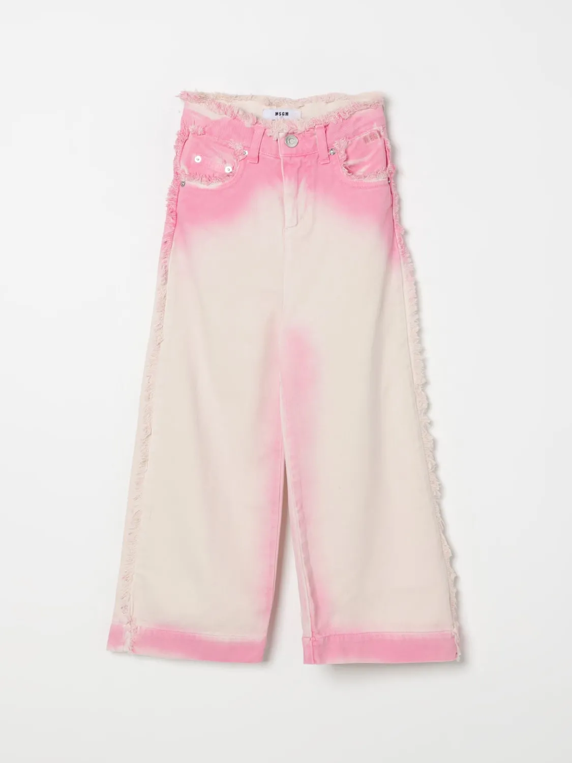 Jeans a gamba larga effetto degradé MSGM Kids