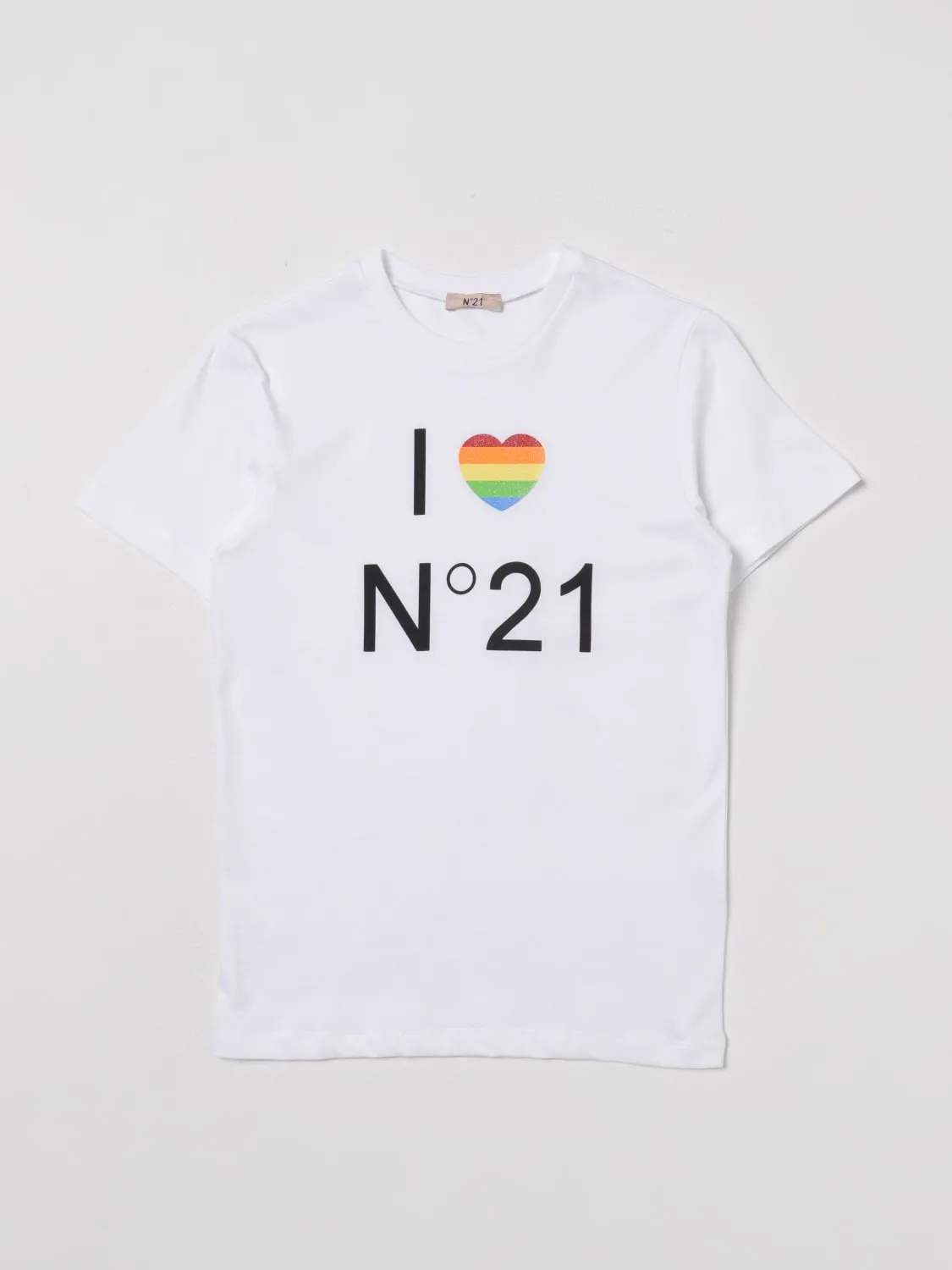 T-shirt di cotone N° 21 con stampa "I love N°21"