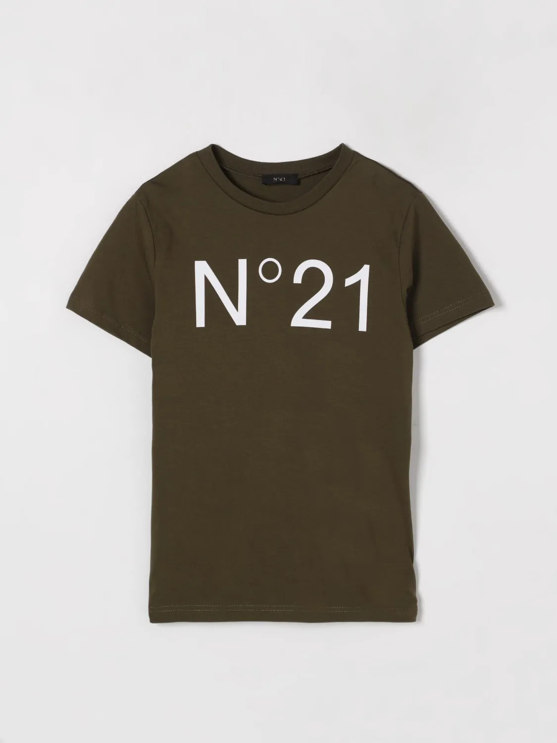 T-shirt in cotone con stampa logo N° 21