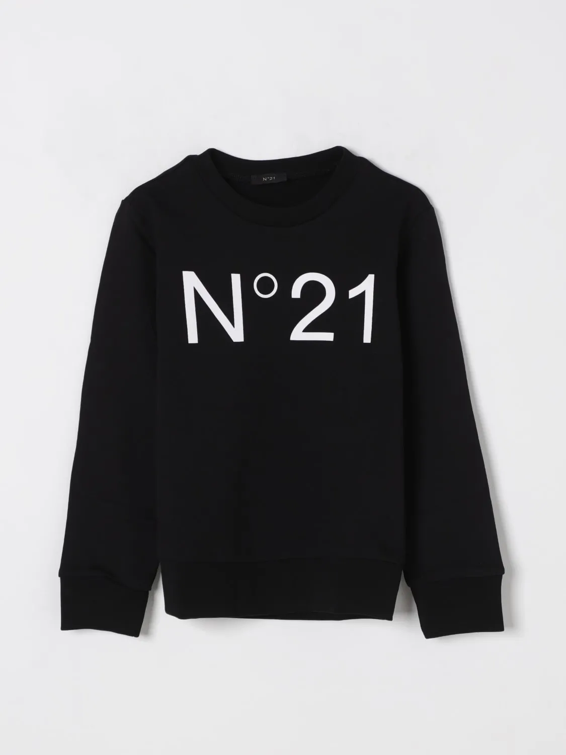 Felpa a girocollo in cotone con logo N°21