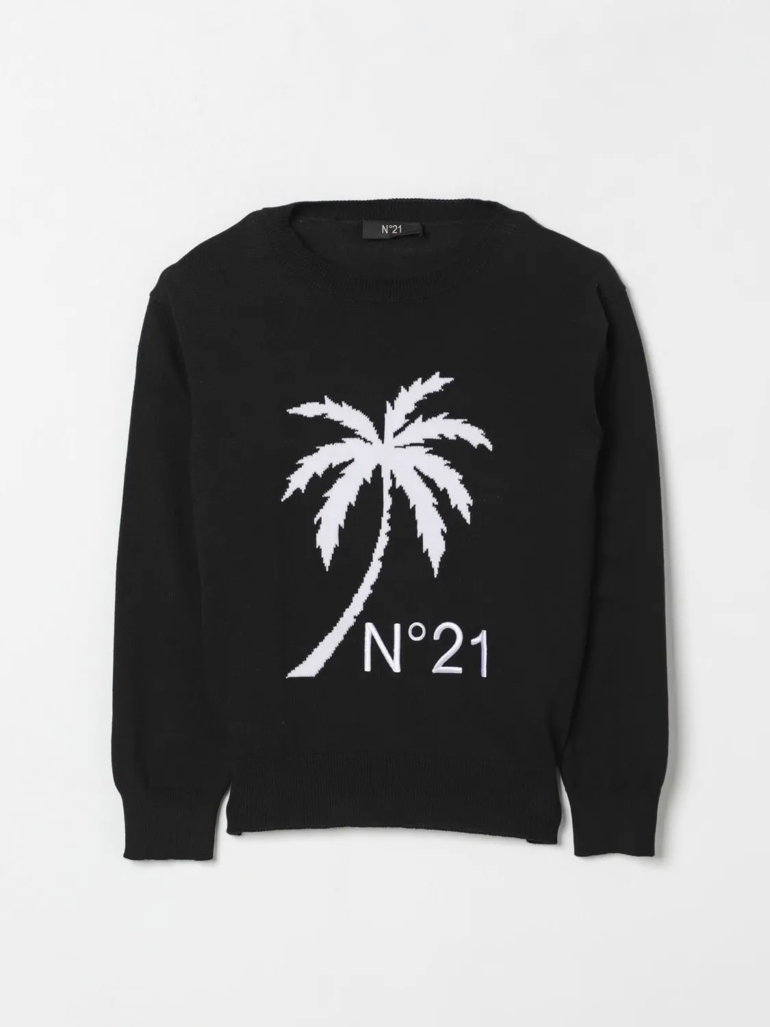 Maglione a girocollo con maxi logo N° 21