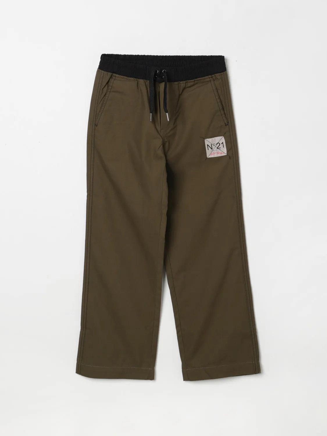 Pantalone sportivo con logo N° 21 in cotone