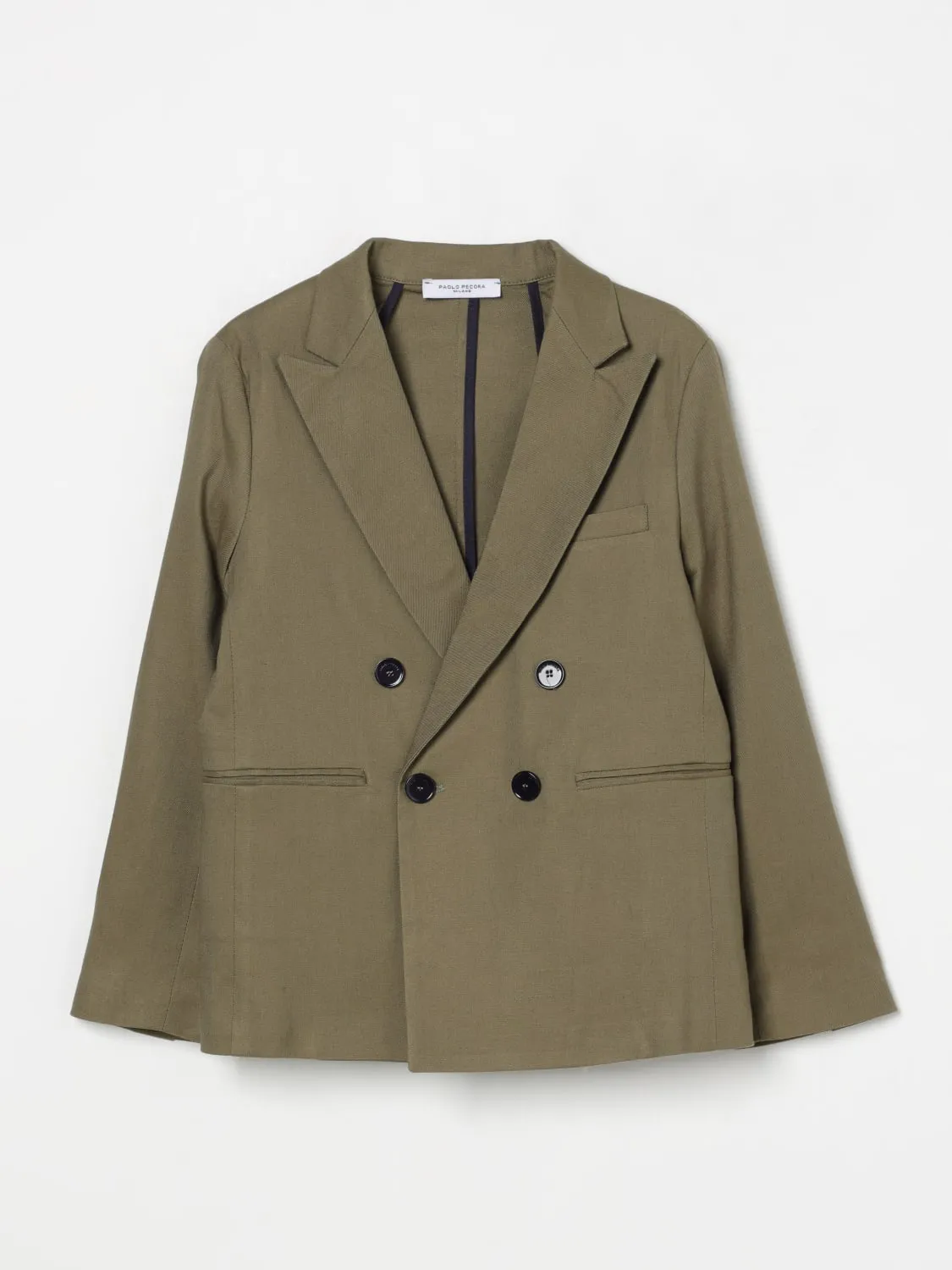 Blazer a doppiopetto Paolo Pecora in lino e cotone