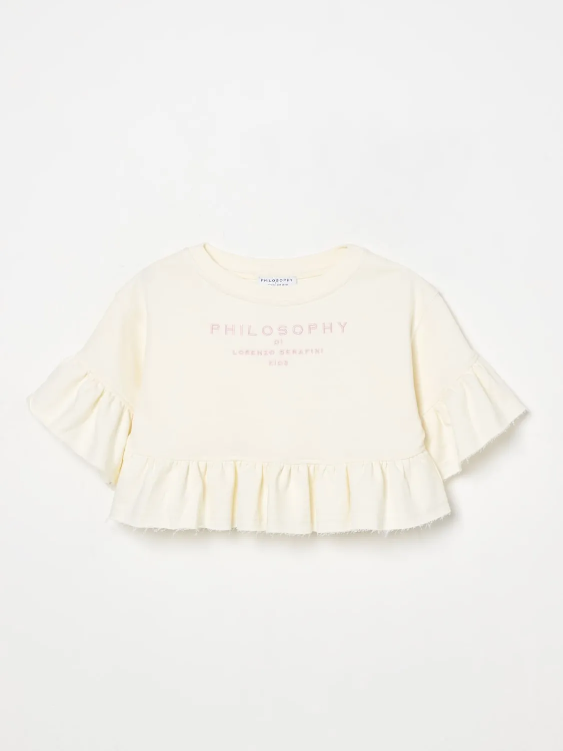 T-shirt crop con logo Philosophy Di Lorenzo Serafini