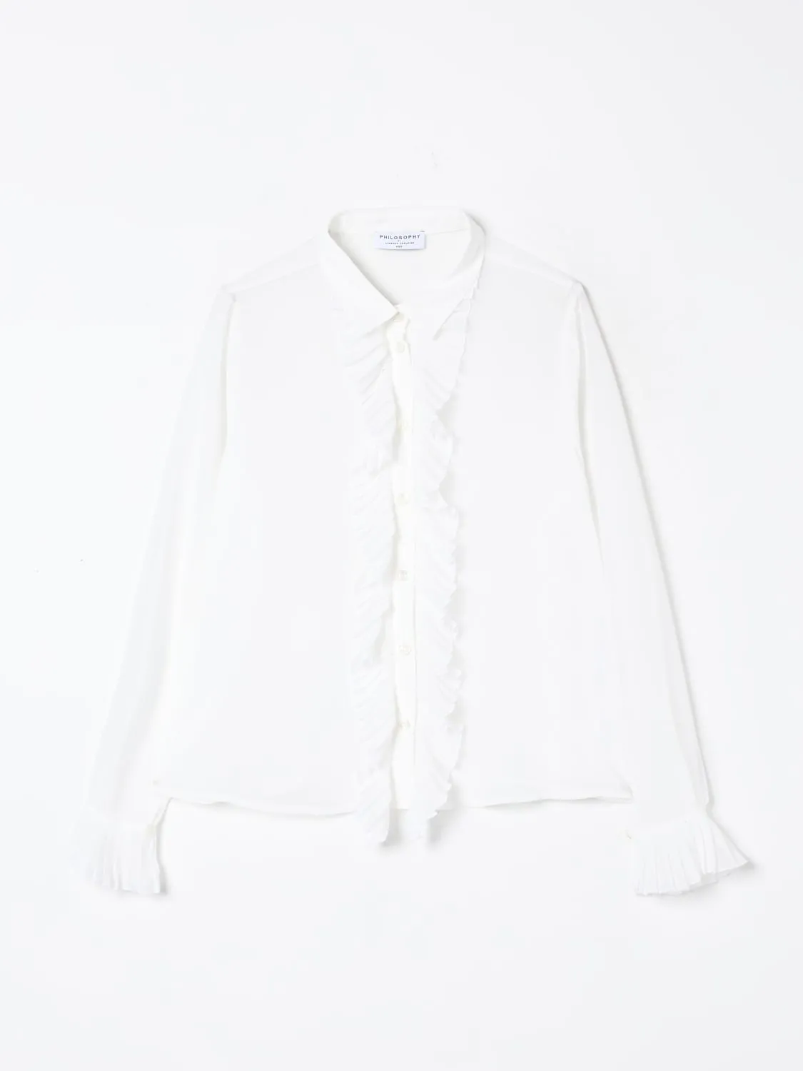 Camicia Philosophy Di Lorenzo Serafini in crepe con rouches