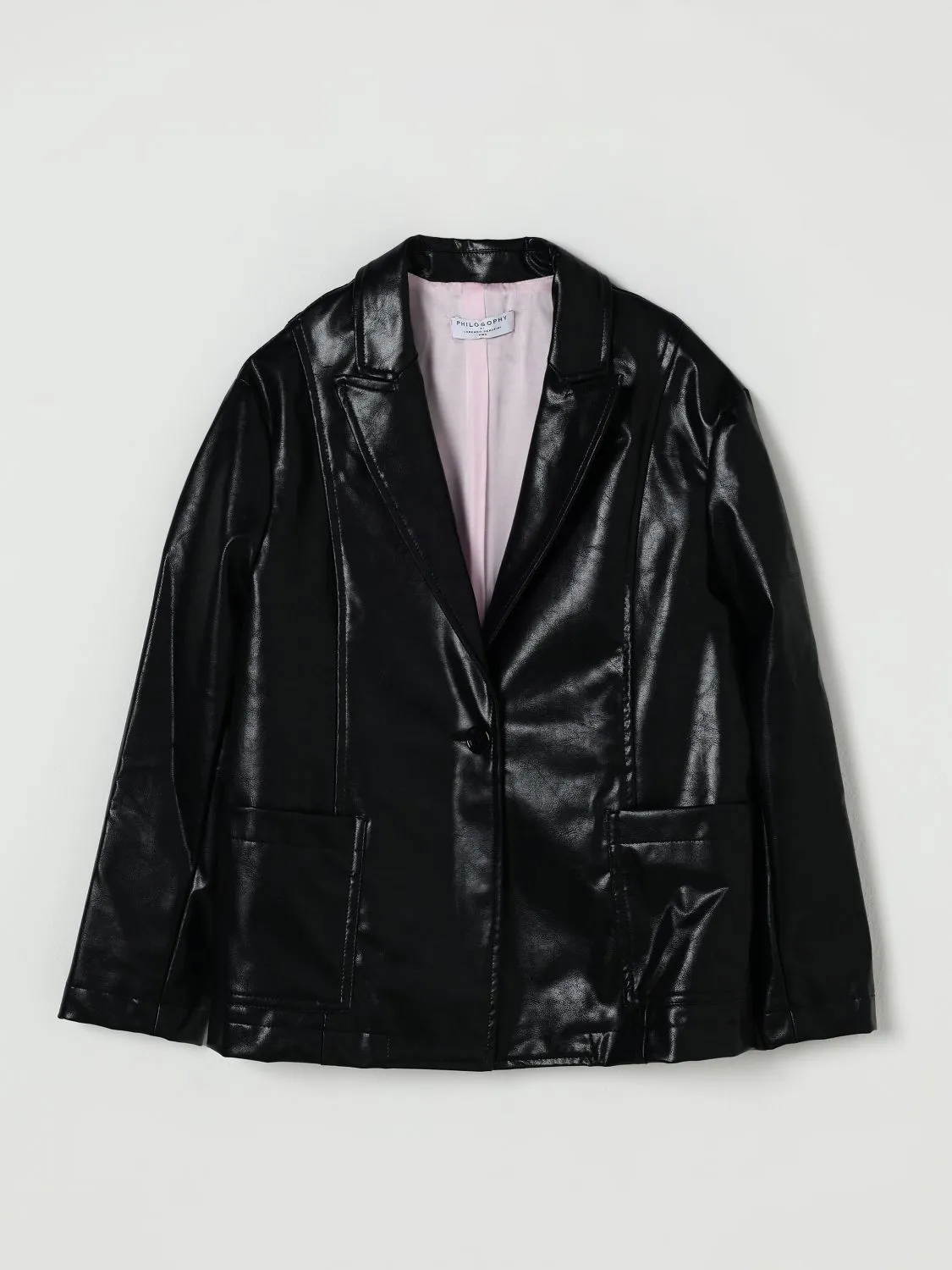 Blazer Philosophy Di Lorenzo Serafini in pelle sintetica