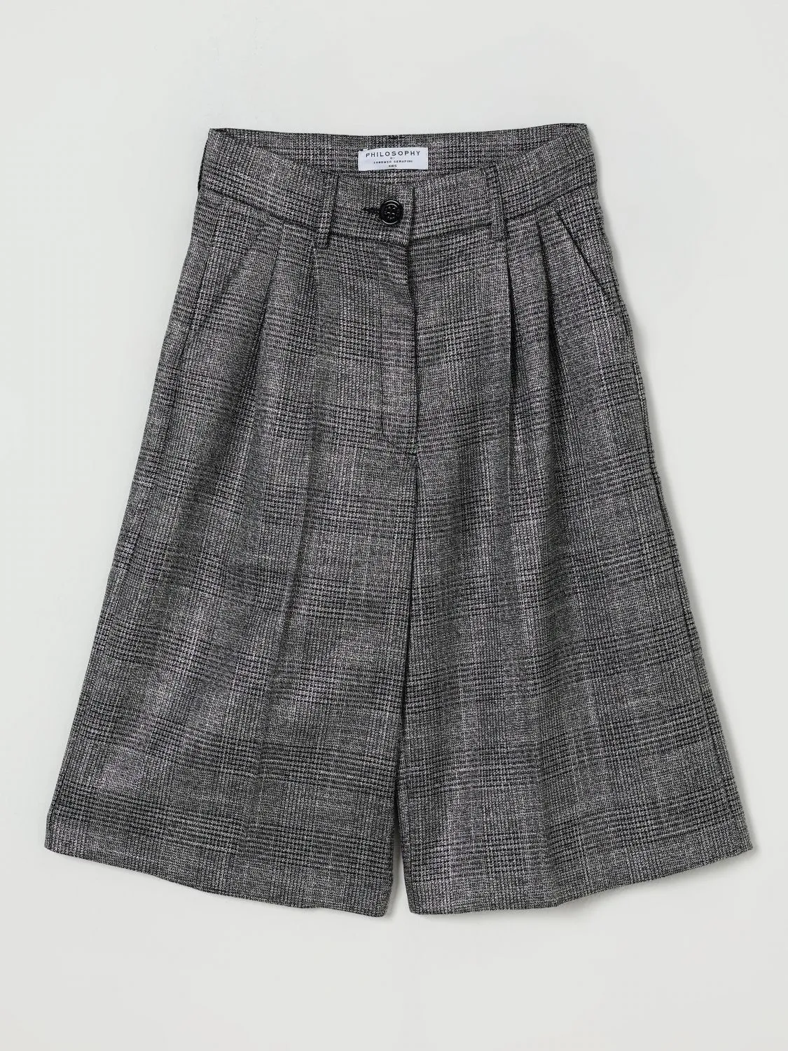 Pantaloncino Philosophy Di Lorenzo Serafini in misto lana check