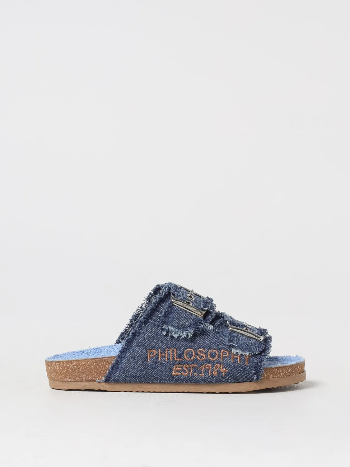 Sandalo Philosophy Di Lorenzo Serafini in denim di cotone