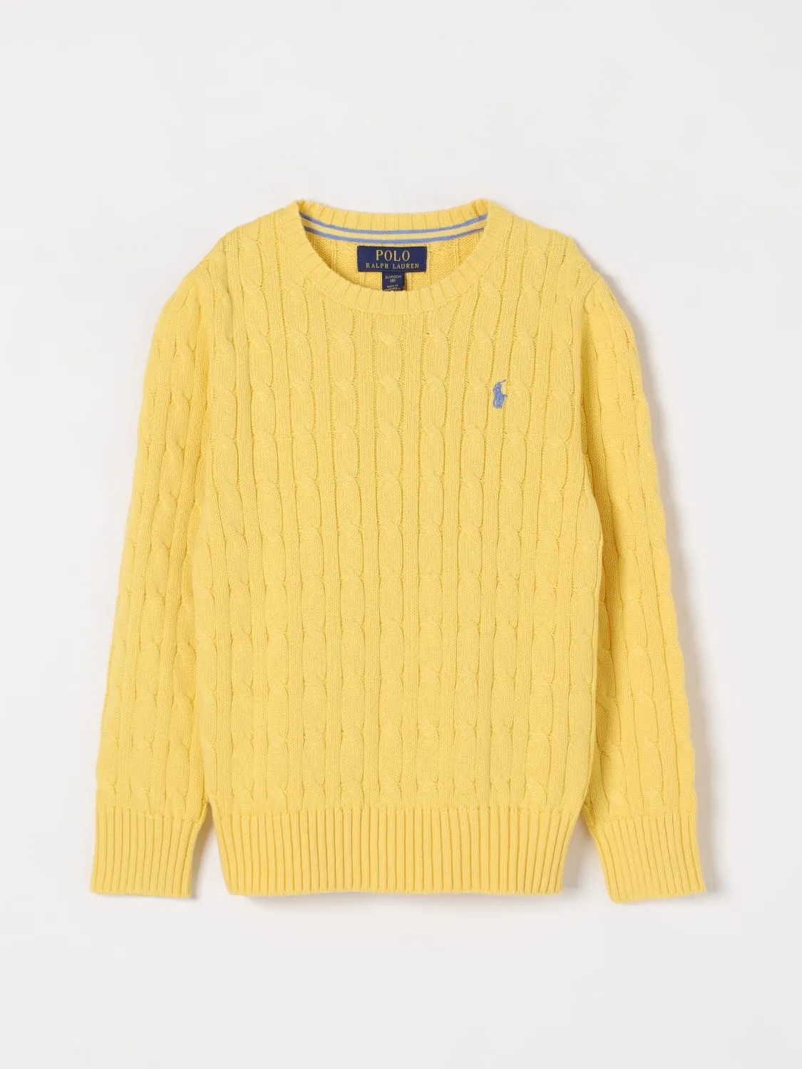 Maglia in cotone a trecce con mini logo Polo Ralph Lauren