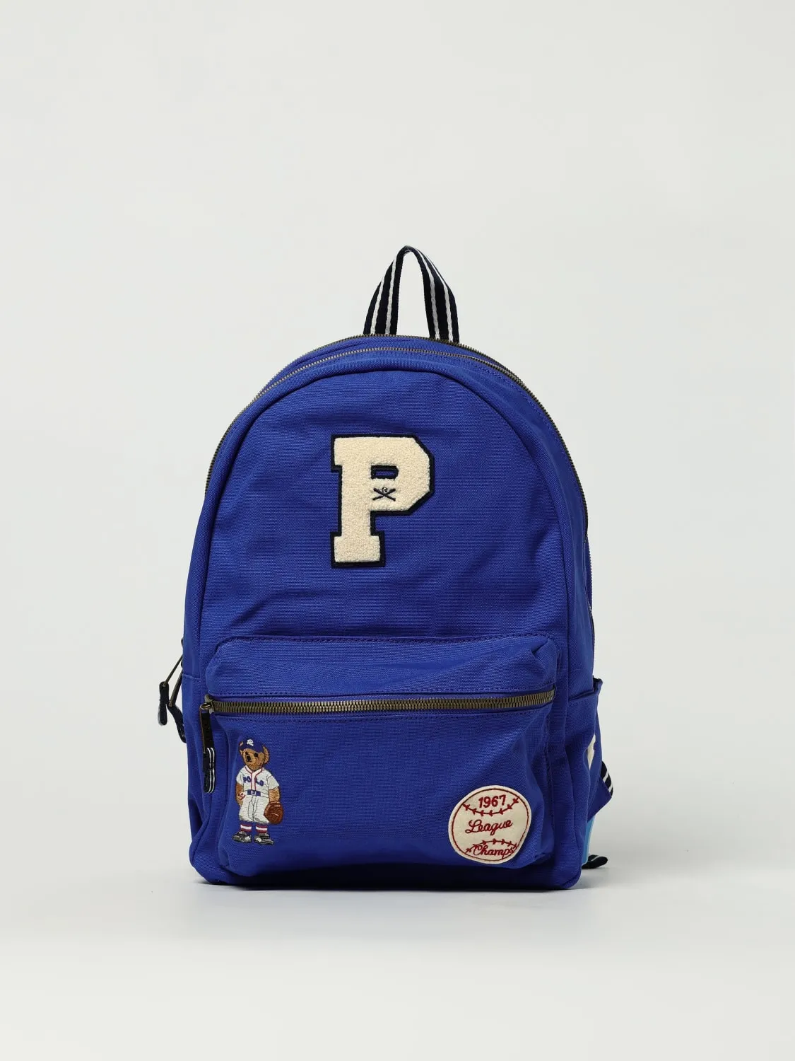 Zaino in cotone con patch Polo Ralph Lauren