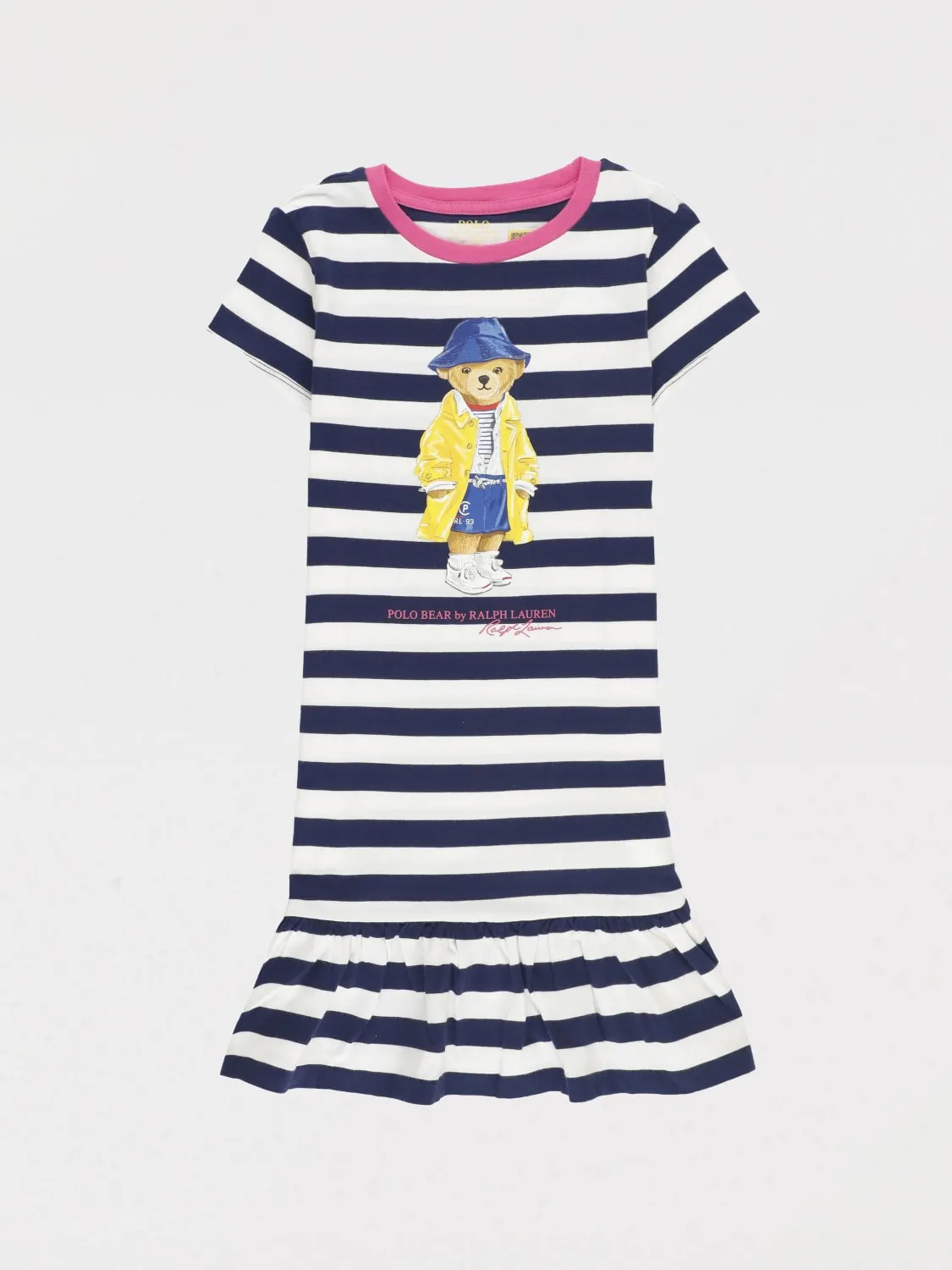 Abito a righe con stampa Bear Polo Ralph Lauren