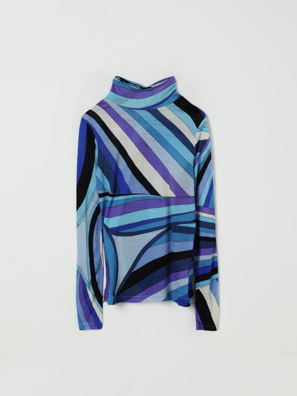 Top a dolcevita stampata con logo Pucci