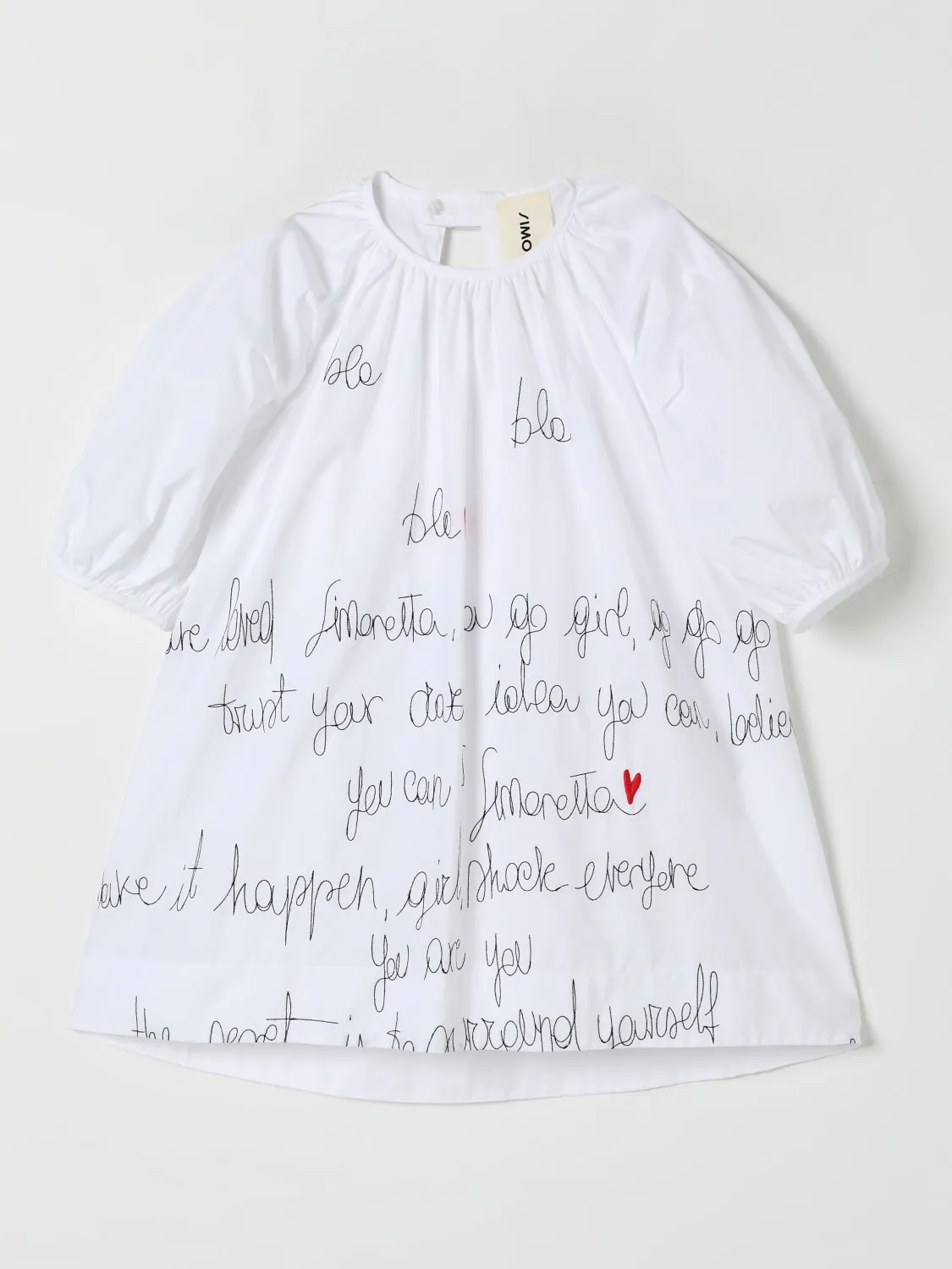 Abito in cotone con slogan Simonetta
