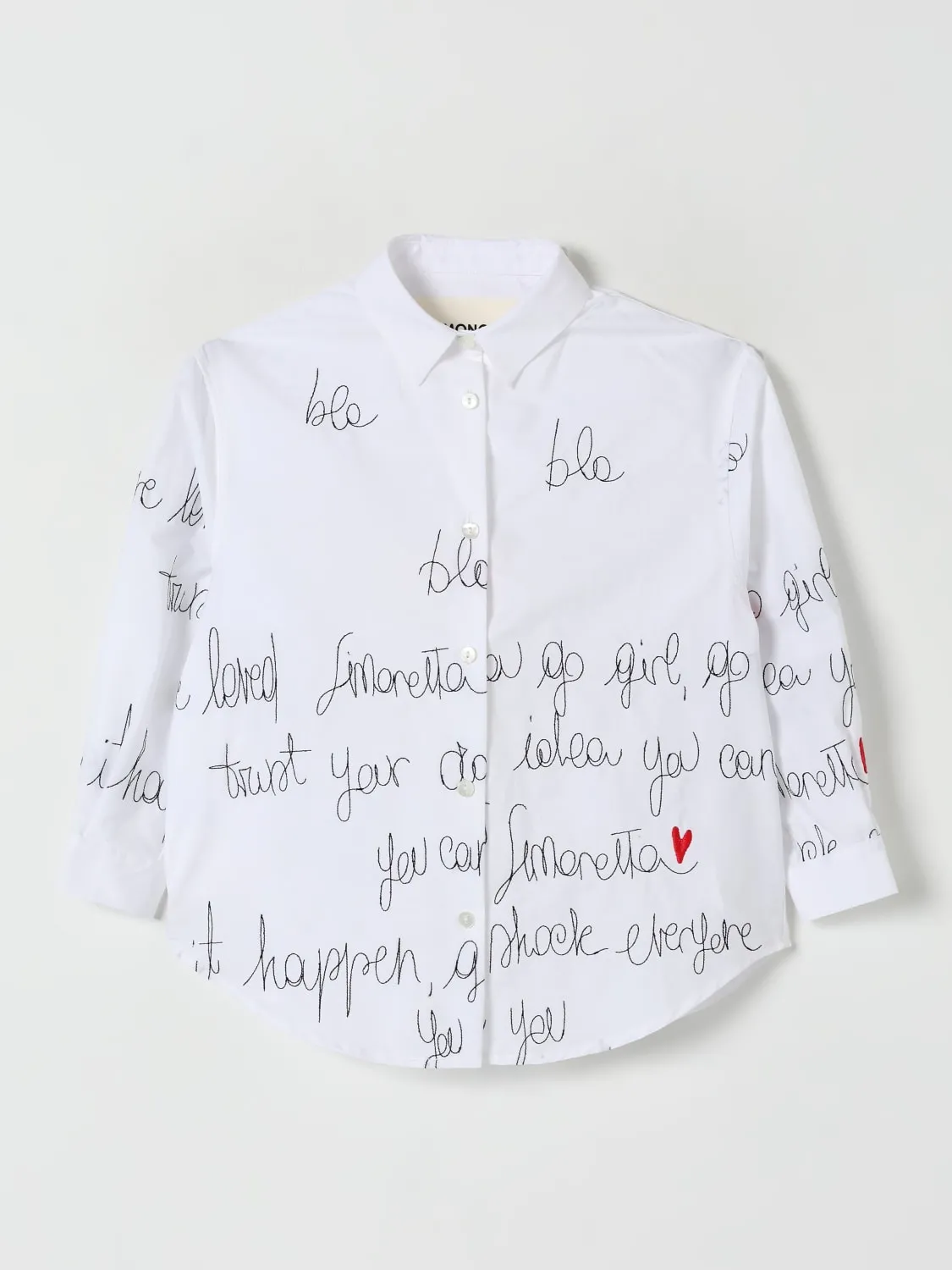 Camicia Simonetta in cotone con stampa slogan