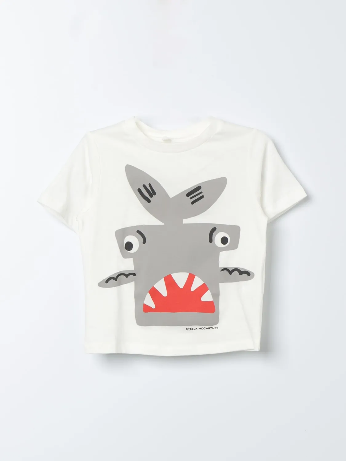 T-shirt Stella McCartney Kids con stampa squalo