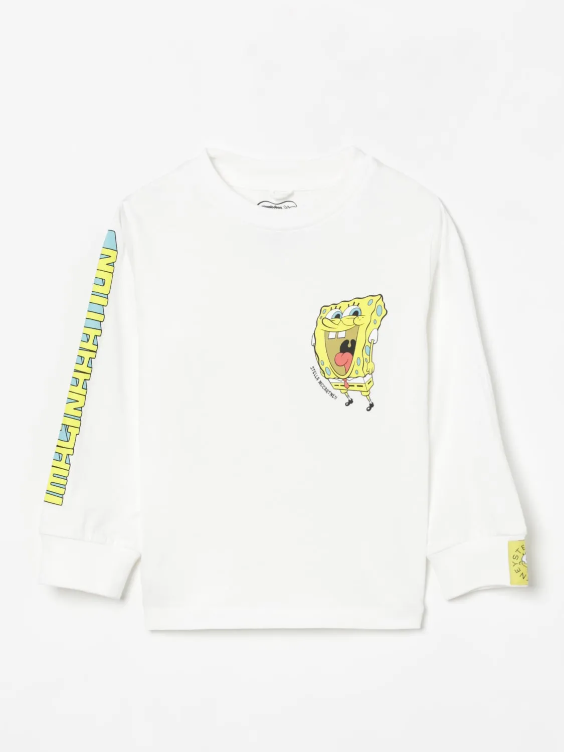 T-shirt in cotone con stampa SpongeBob Stella McCartney Kids