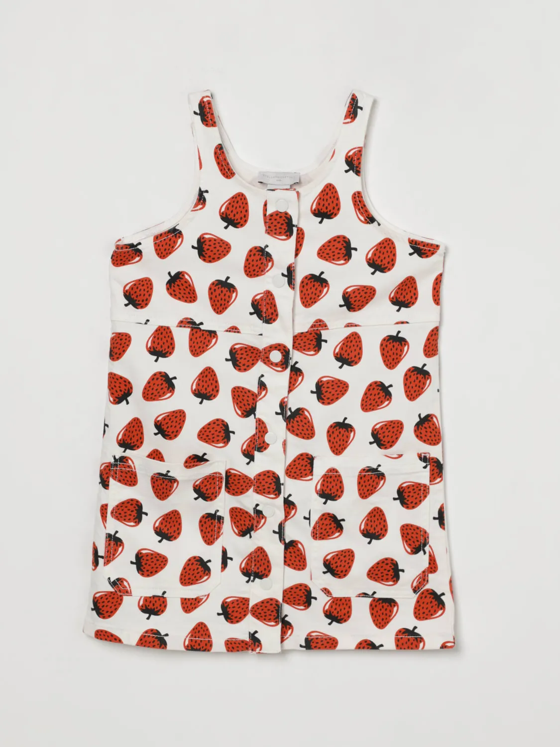 Abito in cotone stampa frutta Stella McCartney Kids