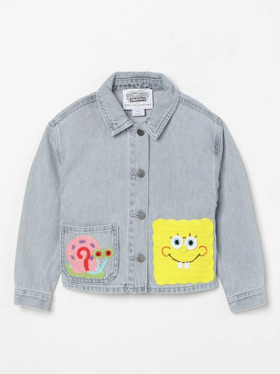 Giubbotto Stella McCartney Kids in denim con ricami