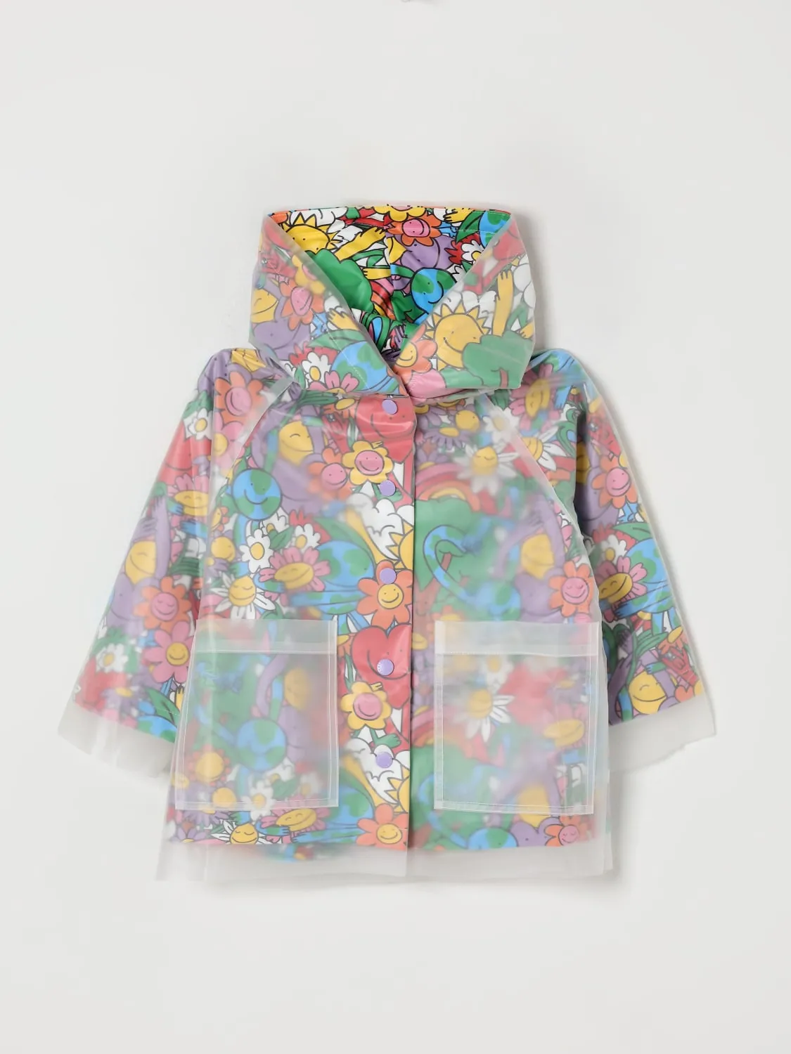 Impermeabile in poliestere trasparente Stella McCartney Kids