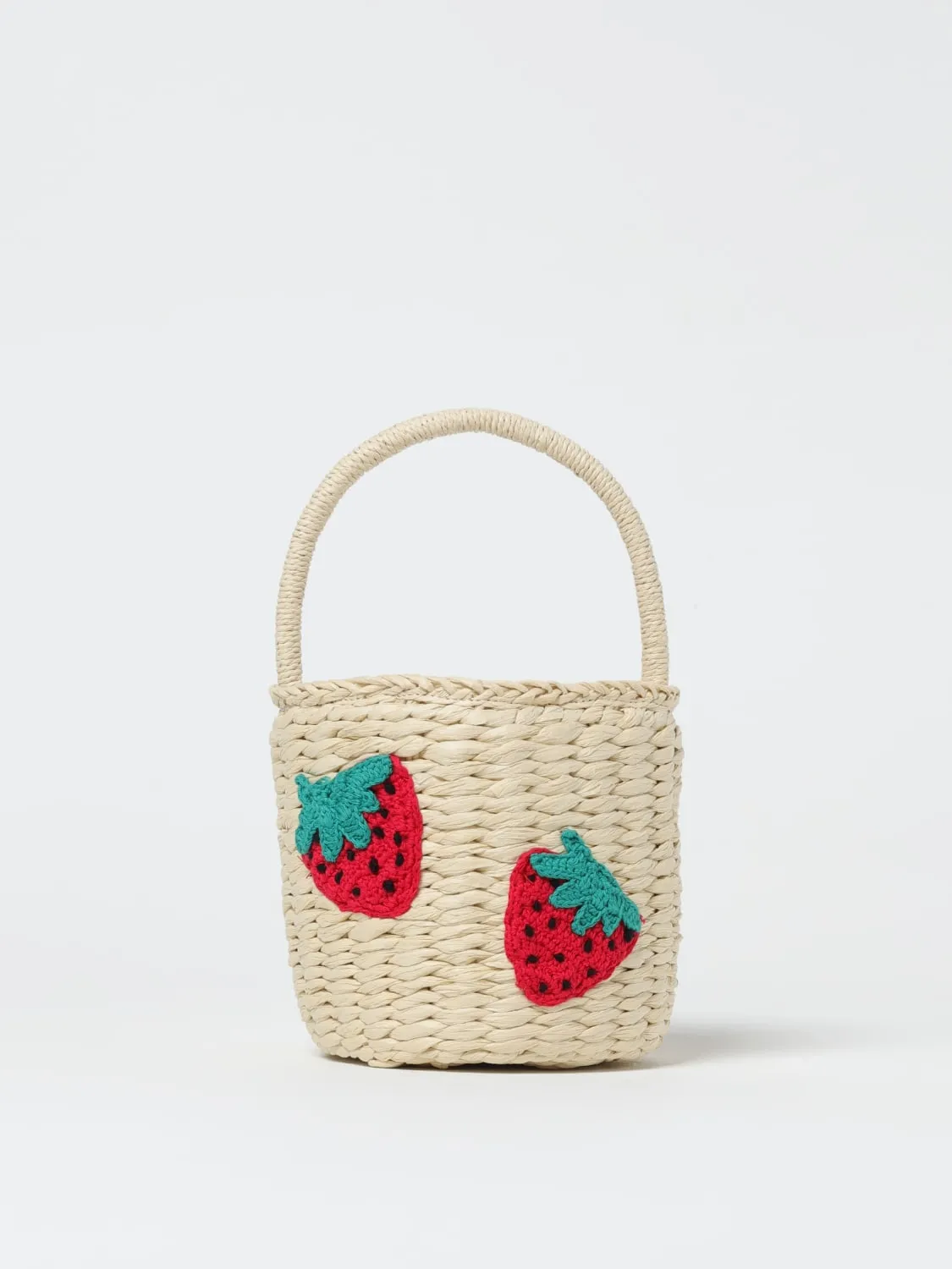 Borsa a mano in paglia con fragole Stella McCartney Kids