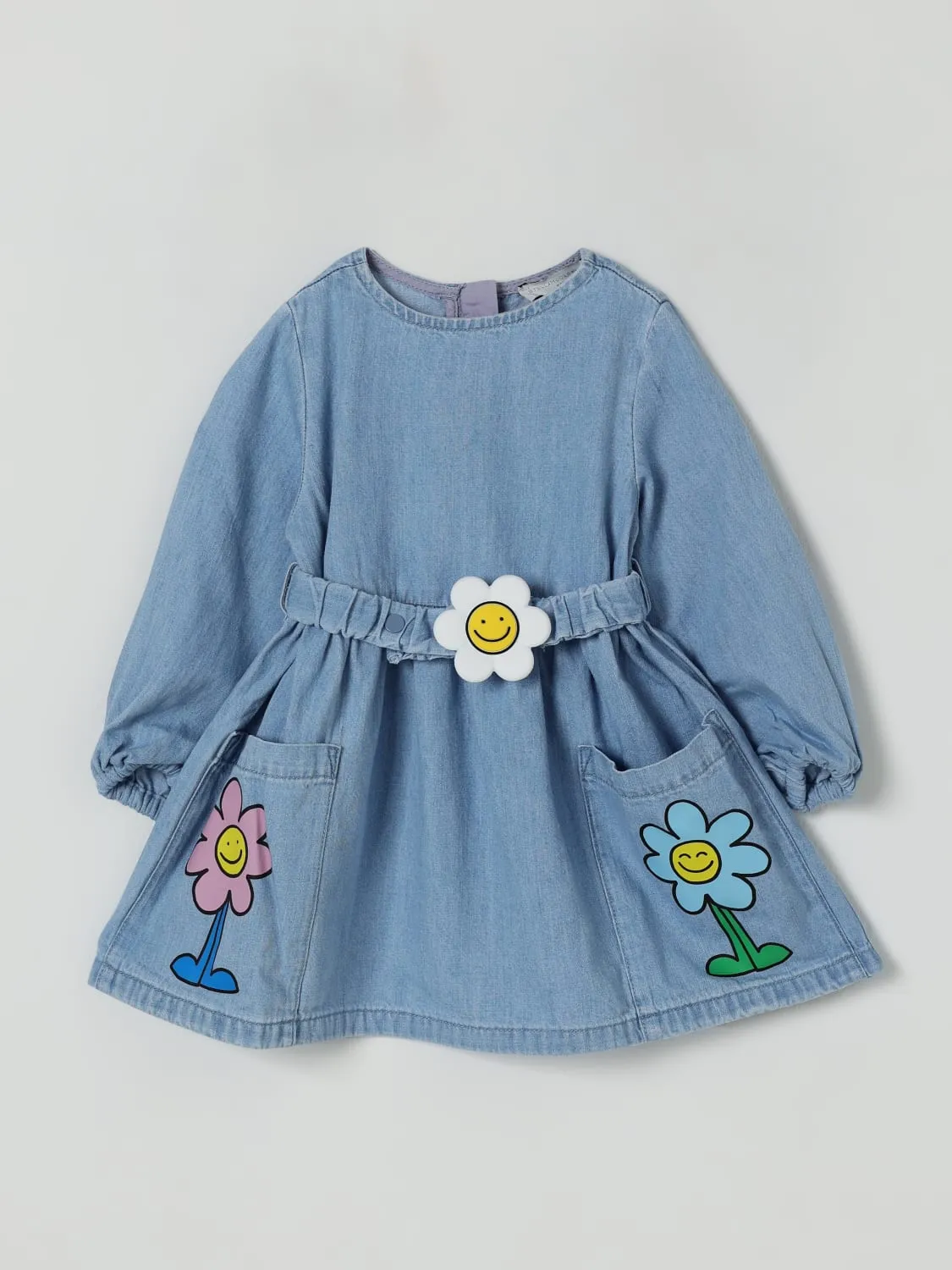 Abito in cotone con fiori Stella McCartney Kids