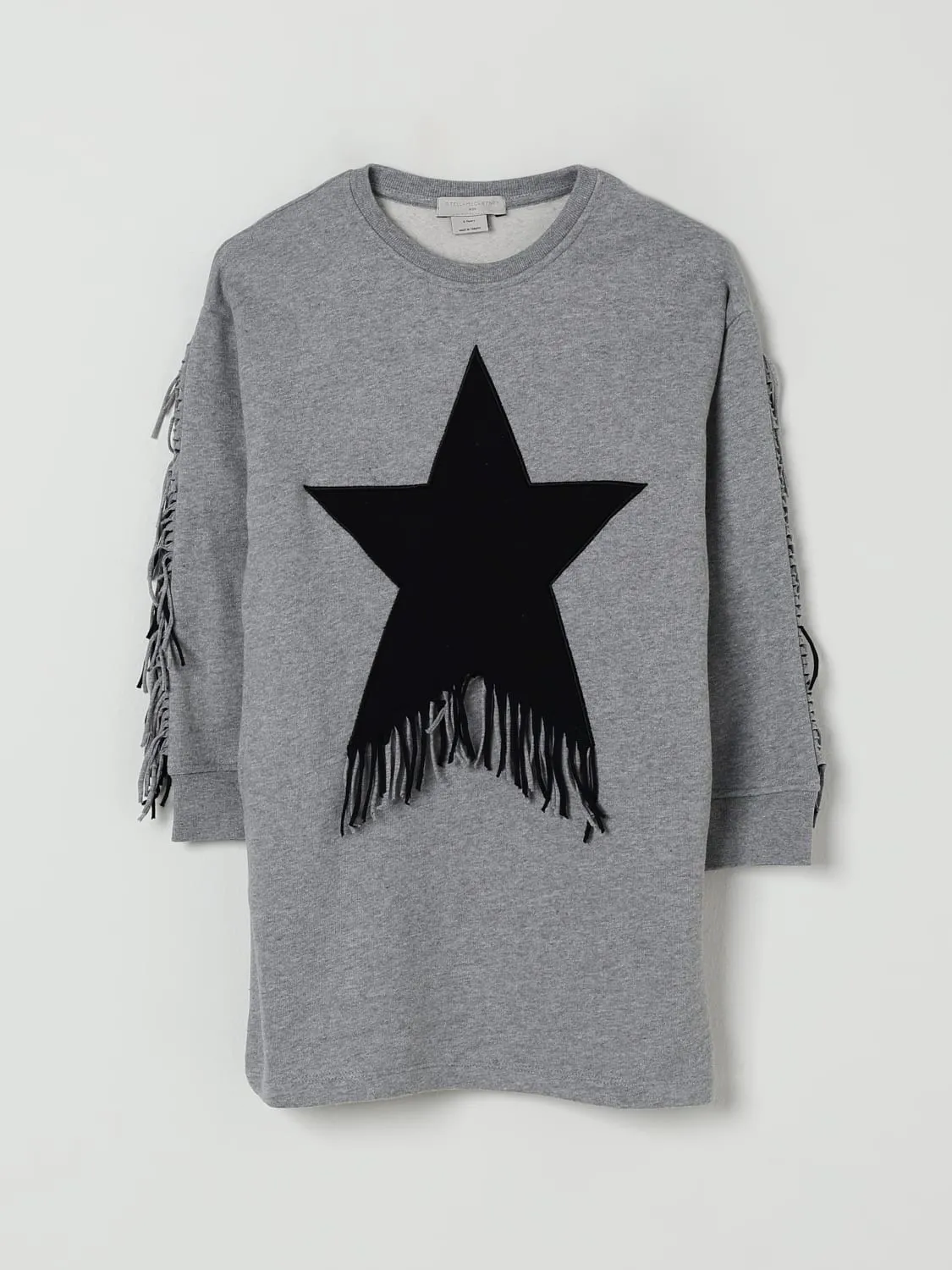 Abito a felpa con stella e frange Stella McCartney Kids