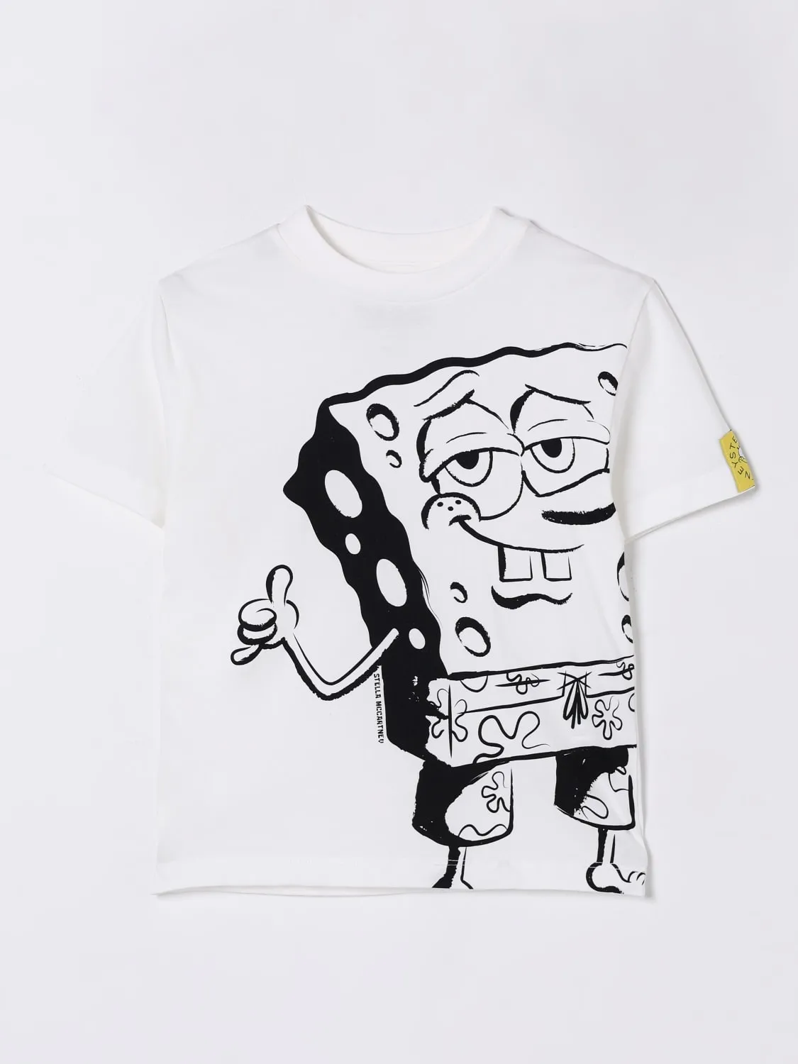T-shirt Stella McCartney Kids in cotone con stampa SpongeBob