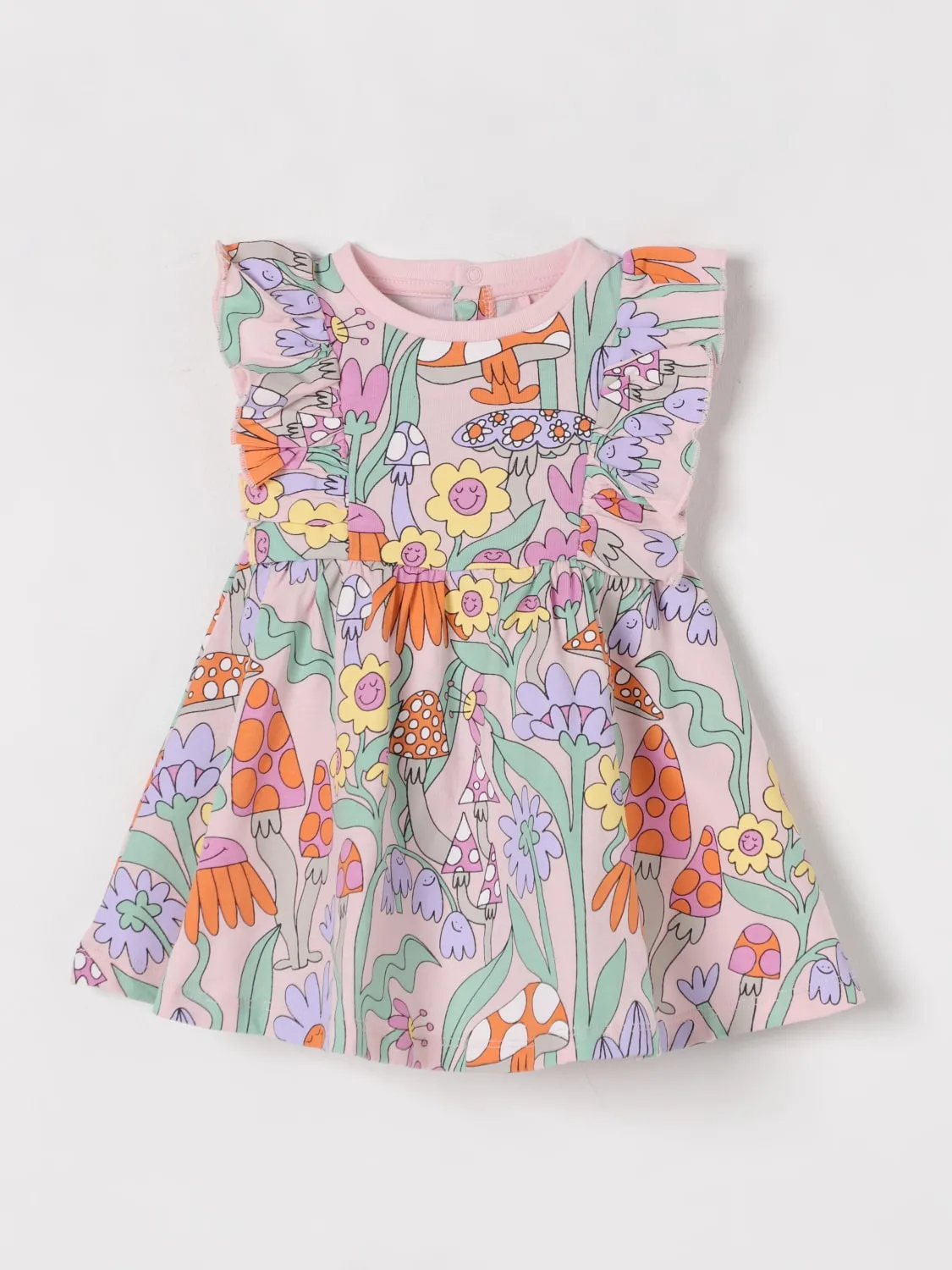 Abito in cotone con stampa grafica Stella McCartney Kids