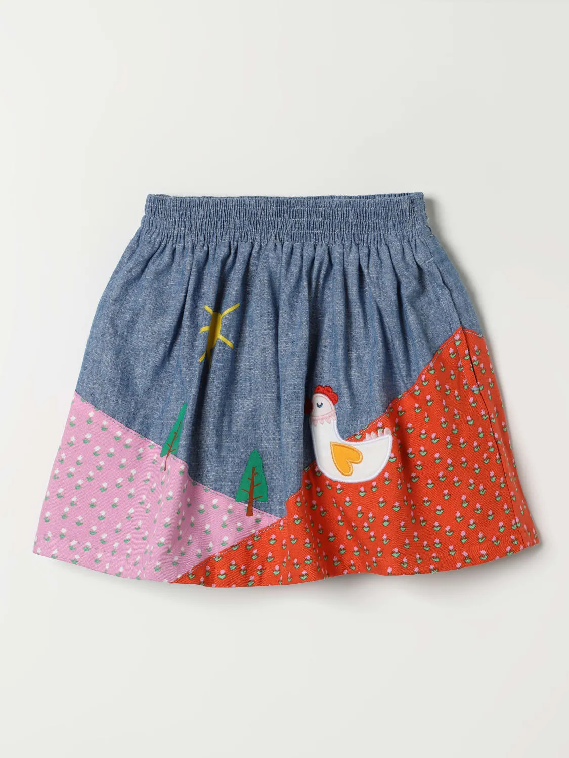 Gonna Stella McCartney Kids in denim stampato