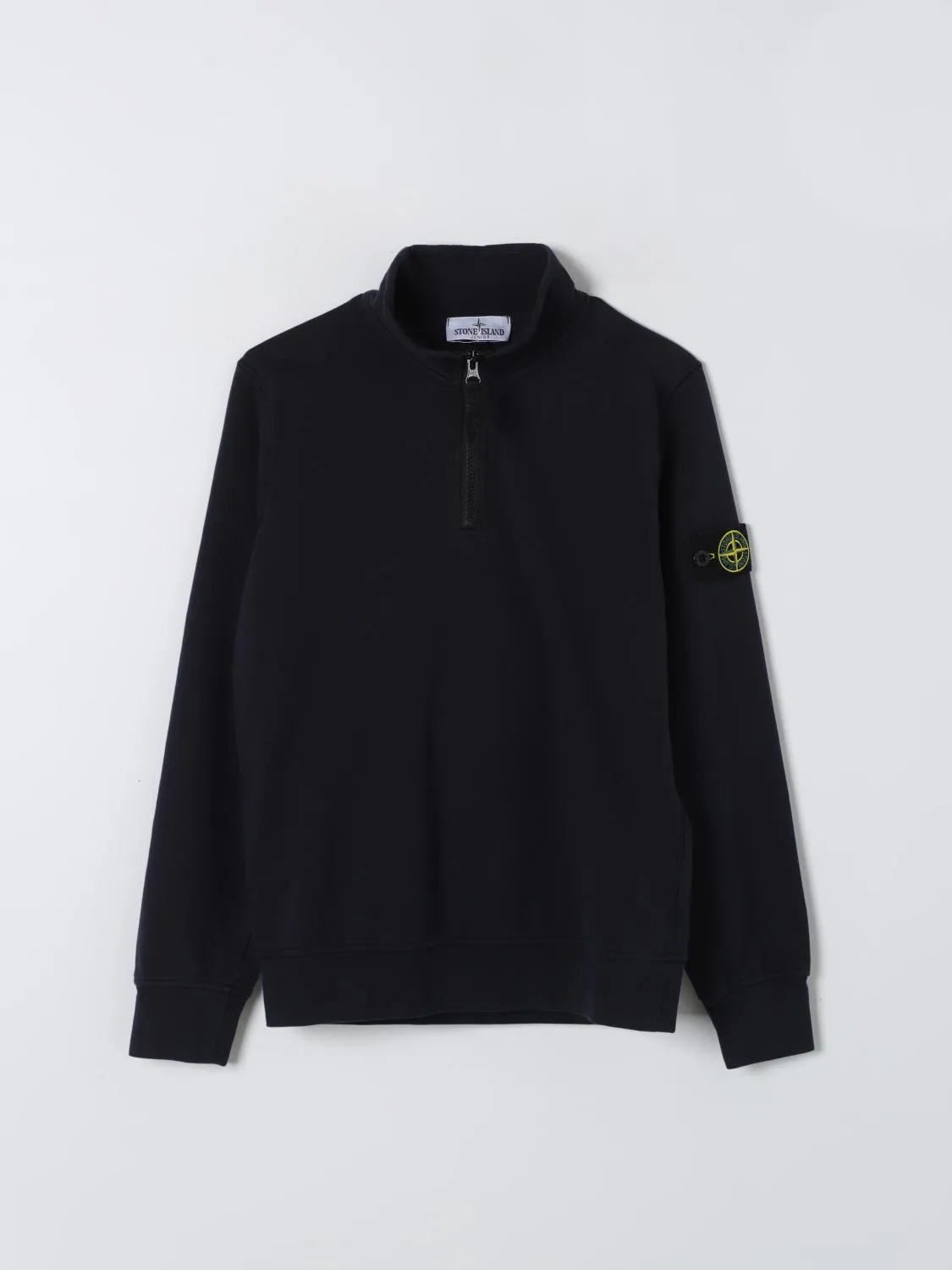 Maglia con zip interrotta Stone Island Junior