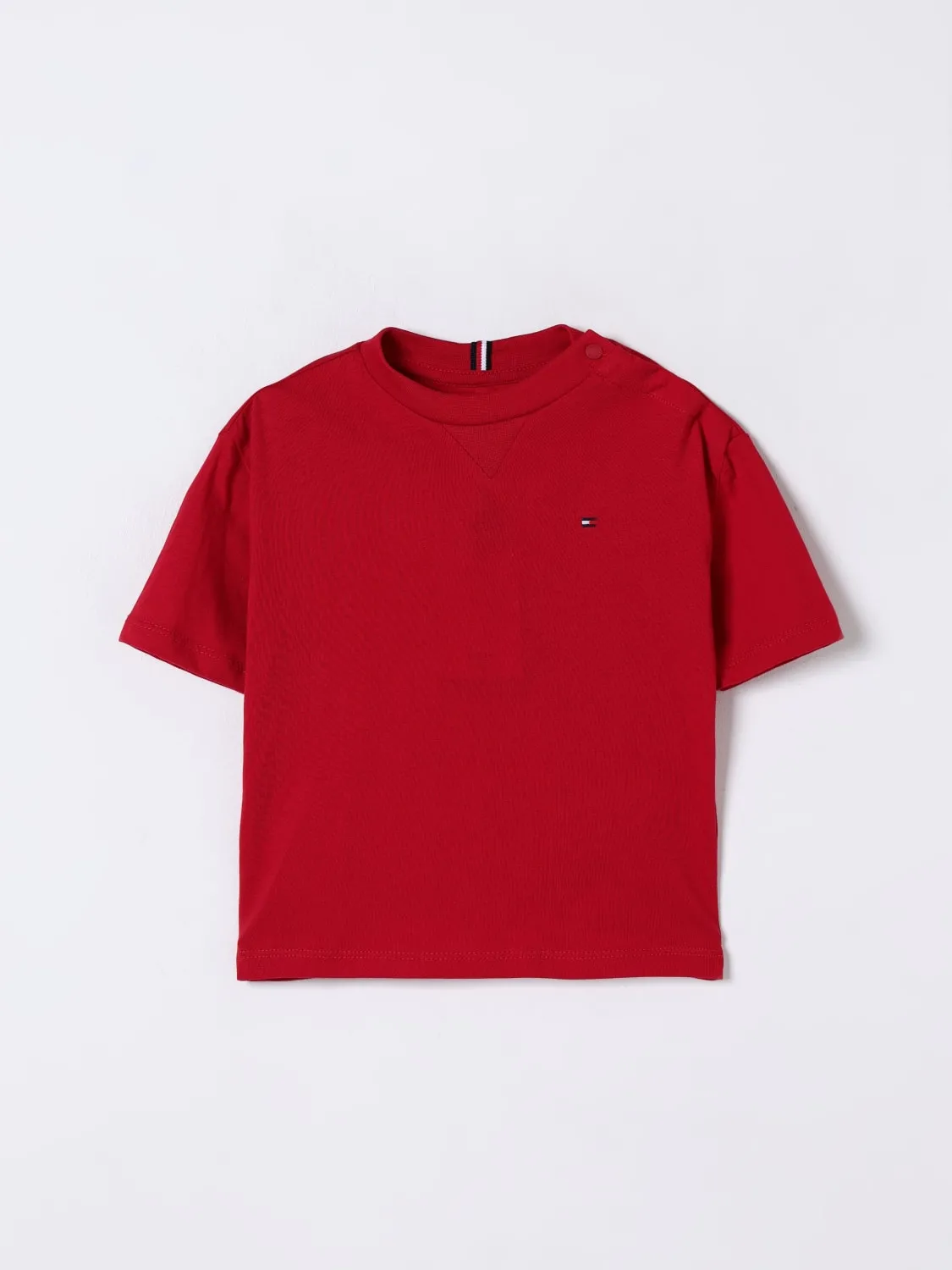 T-shirt in cotone basic con mini logo Tommy Hilfiger