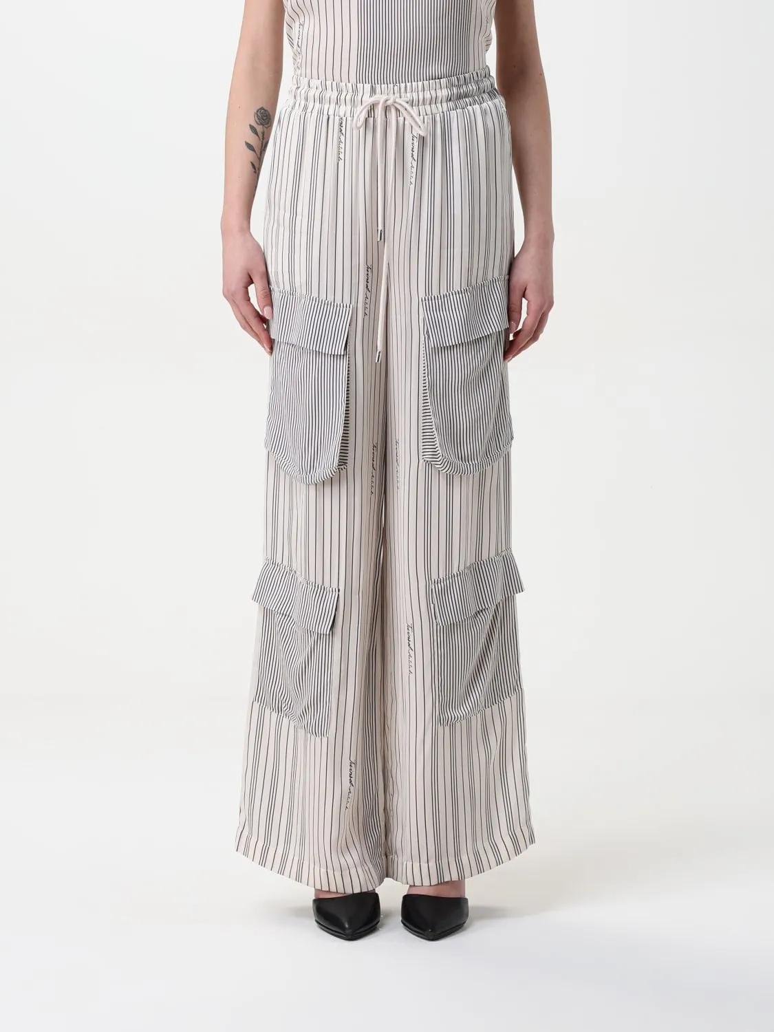 Pantalone cargo Twinset in raso