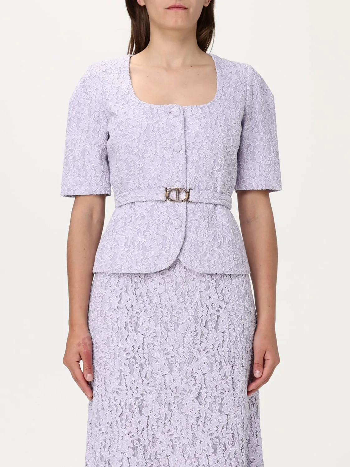 Giacca di pizzo con cinta Twinset