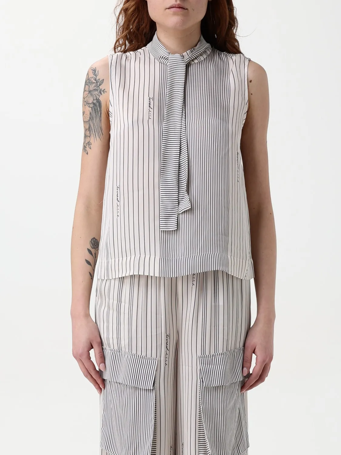 Blusa in viscosa a righe Twinset