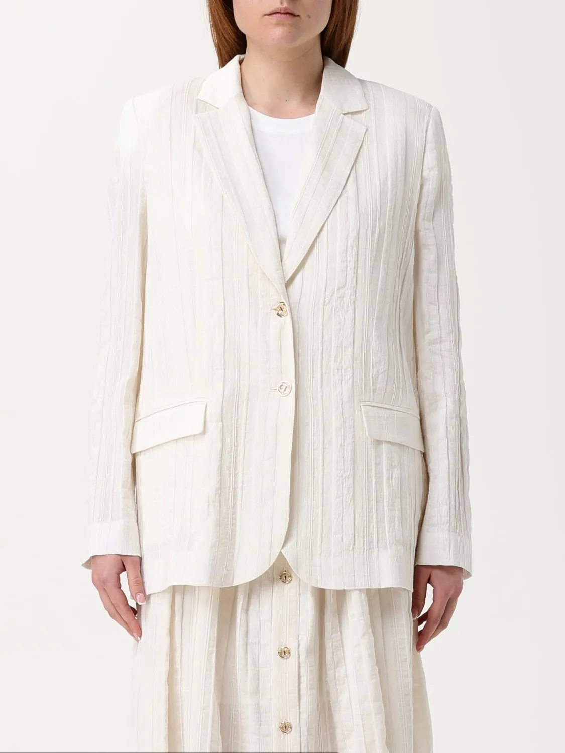 Blazer a monopetto in misto lino stropicciato Twinset