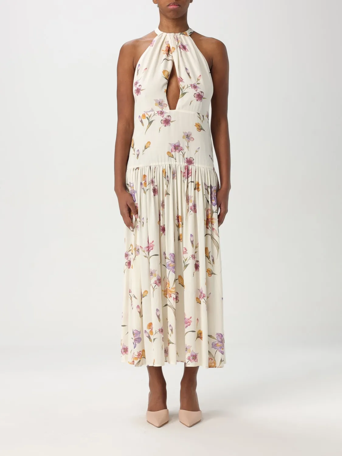 Abito Twinset in crêpe con stampa floreale