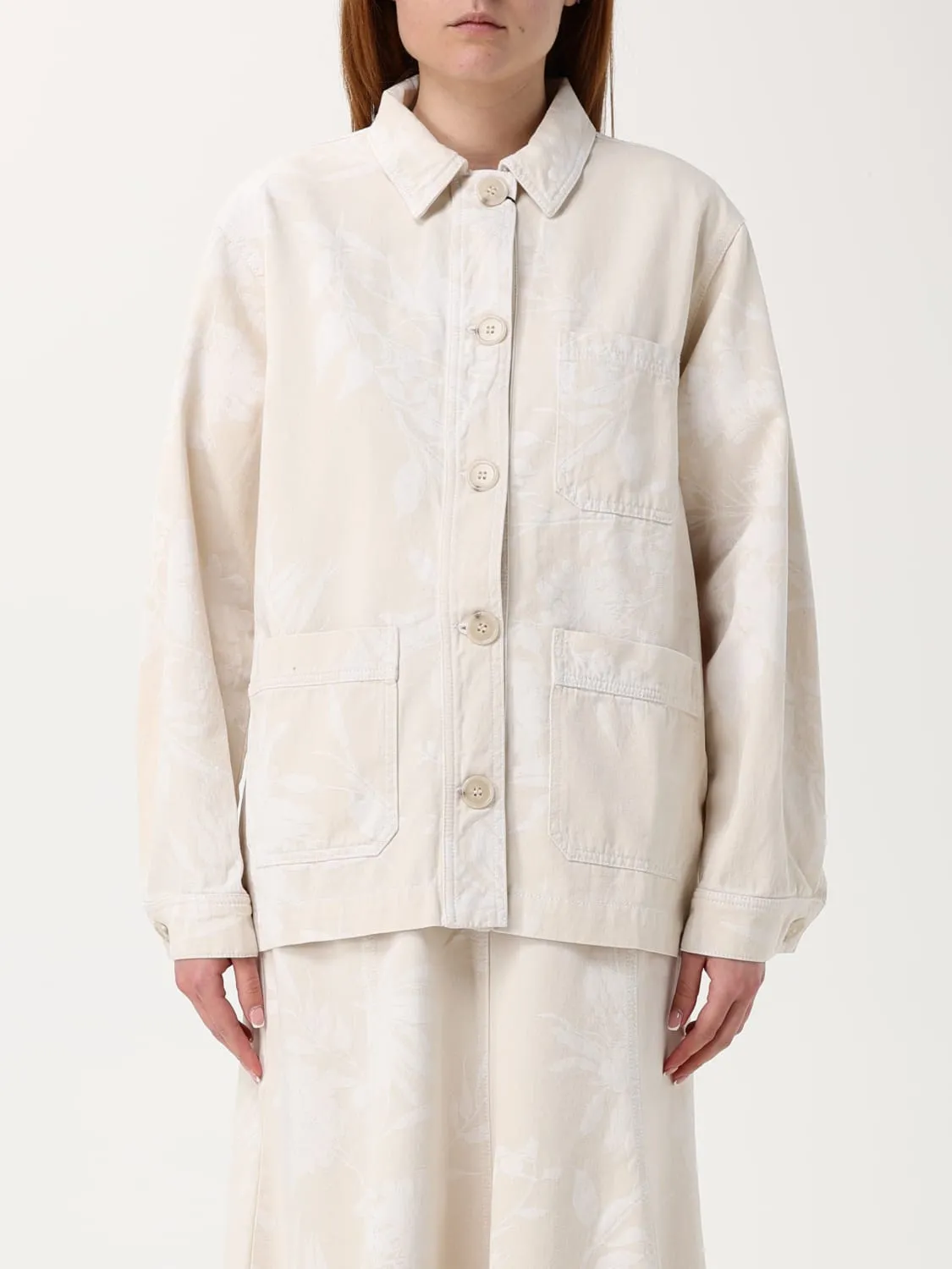 Giacca camicia in cotone Twinset con stampa floreale