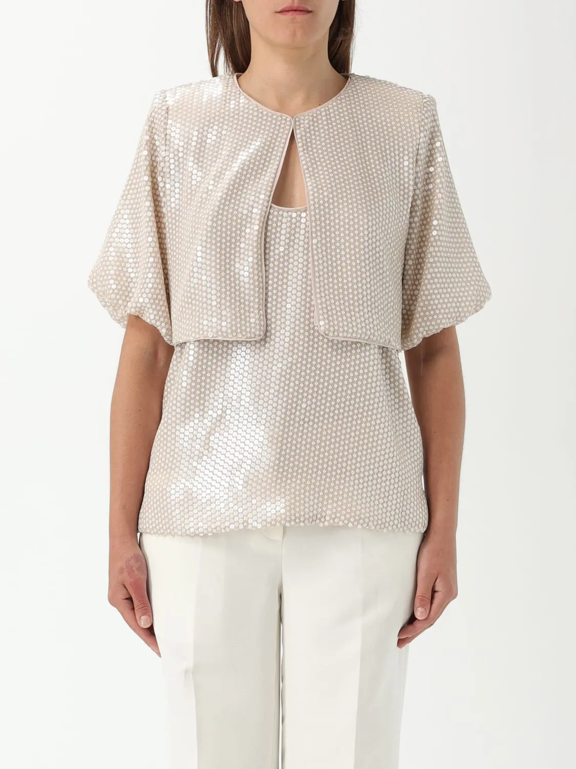 Coprispalle Twinset in tessuto paillettato