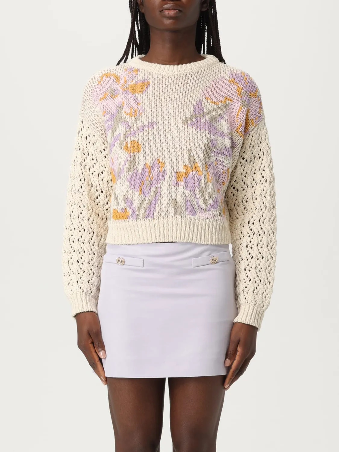 Maglia Twinset in cotone con motivo floreale