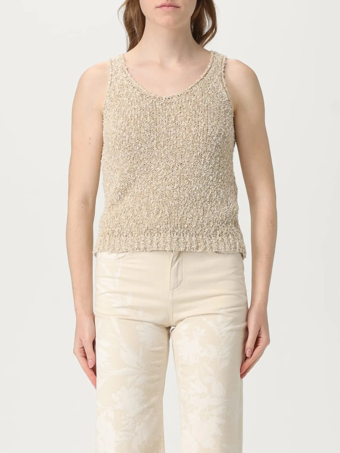 Top Twinset in maglia di misto cotone