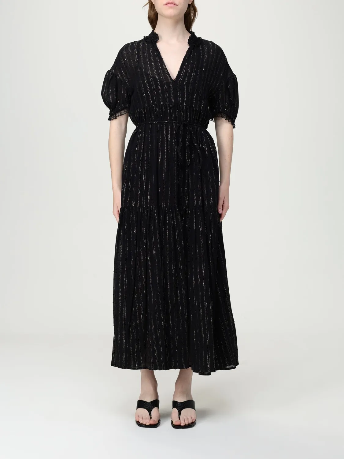 Abito chemisier Twinset in cotone con filo lurex