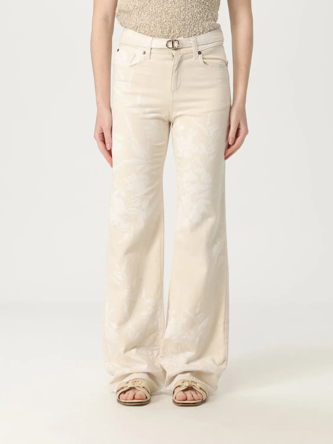 Pantalone Twinset in cotone con stampa floreale