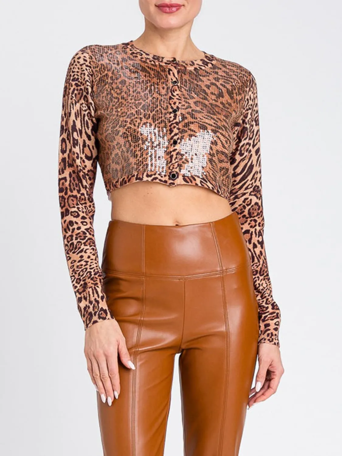 Cardigan animalier crop Twinset